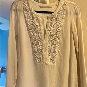 Twelfth Street by Cynthia Vincent Cream Blouse with Lace Accent